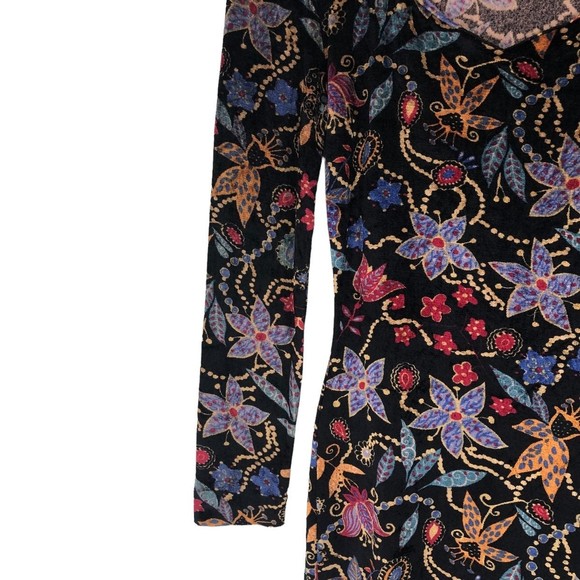 Fiorucci Form Fitting Dress; Light Velvety Floral Print from Somewhere in Italy - Picture 5 of 7